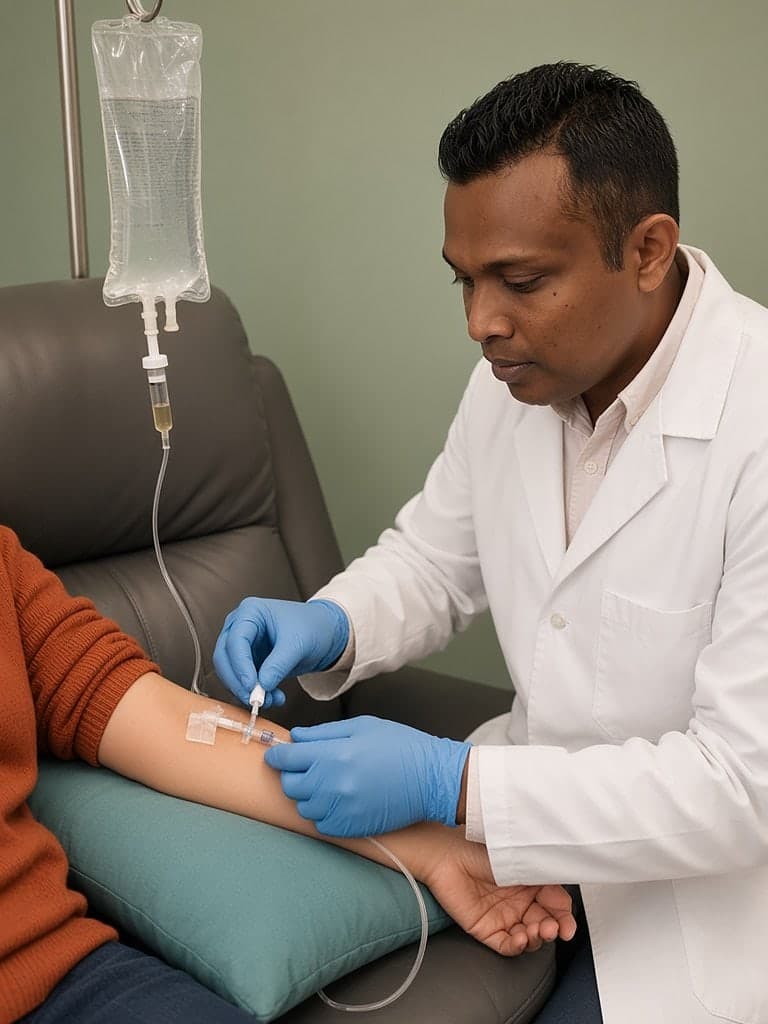 IV therapy infusion preparation by Dr. Morais ND